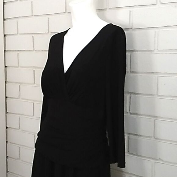 Nine West Black Ruched Sheath Dress. Size 10 - Picture 3 of 10